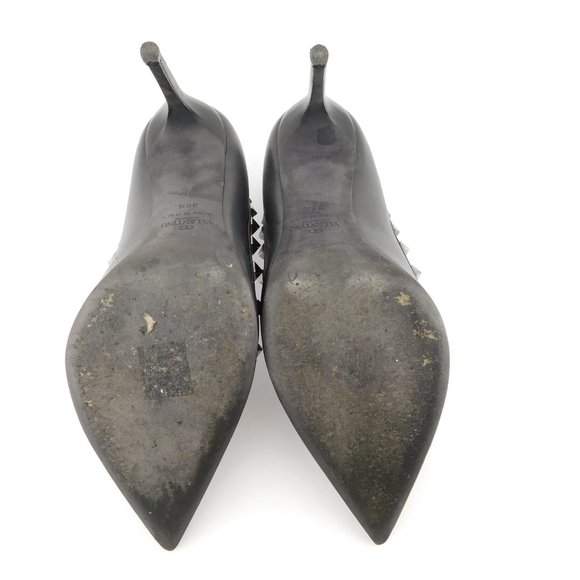 VALENTINO Rockstud Black Leather Pumps 39.5 - Picture 8 of 9